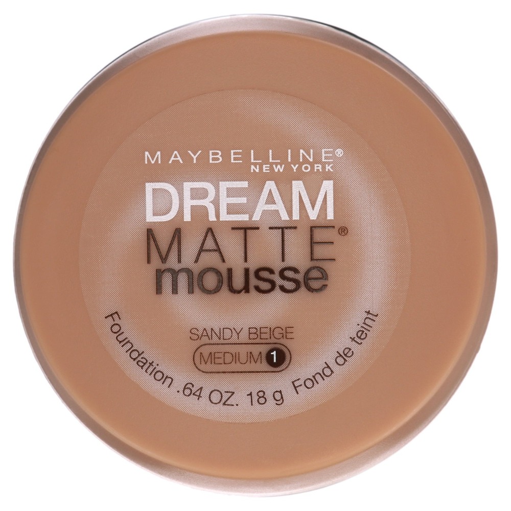 Maybelline Dream Matte Mousse Foundation, Sandy Beige Medium 1, 0.64 oz,‎ SEALED